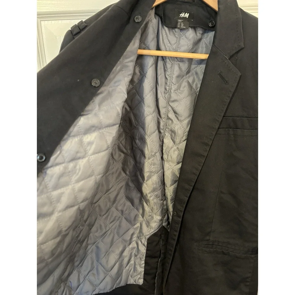 H & M Blazer Sport Coat 36R Regular Fit Black